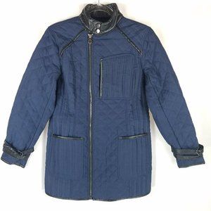 SA by‎ Seth Aaron coat navy quilted vegan leather 6